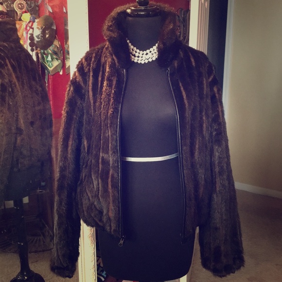 Cerruci Lambskin Reversible Faux Fur/Leather Coat - Picture 1 of 6